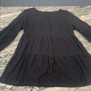 Little black dress with bubble sleeves